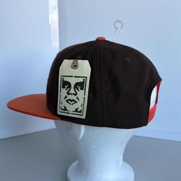 NWT Obey Brown and Orange Posse Snapback Hat Cap Wool Blend - Picture 5 of 9